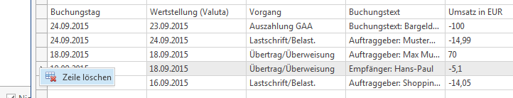 Auslassen von Zeilen einer CSV-Datei