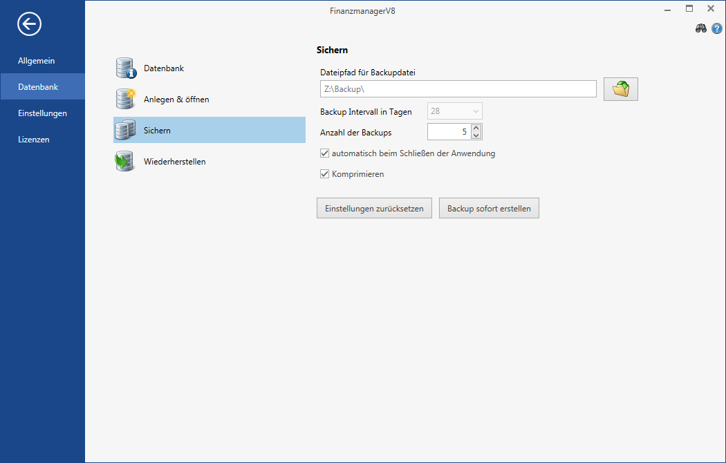 Verwenden der automatischen Datensicherung