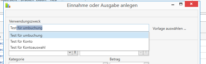 Der Verwendungszweck unterstützt euch nun mit einer Autovervollständigung!