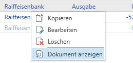 Verknüpftes Dokument über Kontextmenü öffnen