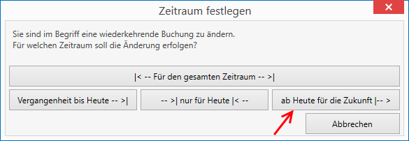 Änderungen gelten ab Heute für alle zukünftigen Buchungen