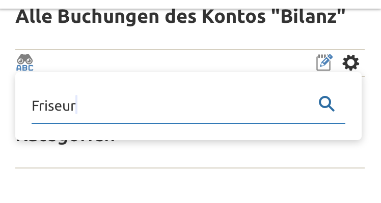 Buchung in der WebApp suchen