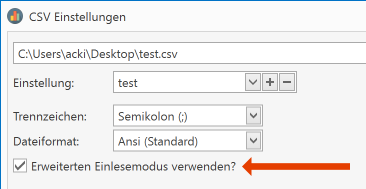 Manche CSV Dateien entsprechen nicht den Vorgaben einer "gültigen" CSV - Datei und mit Aktivieren dieser Option ist es möglich diese trotzdem zu verwenden.