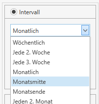 Neues Intervall für wiederkehrende Buchungen